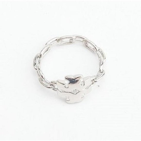 Tory Burch Silver Kira Chain Ring Size 7 - Picture 5 of 6